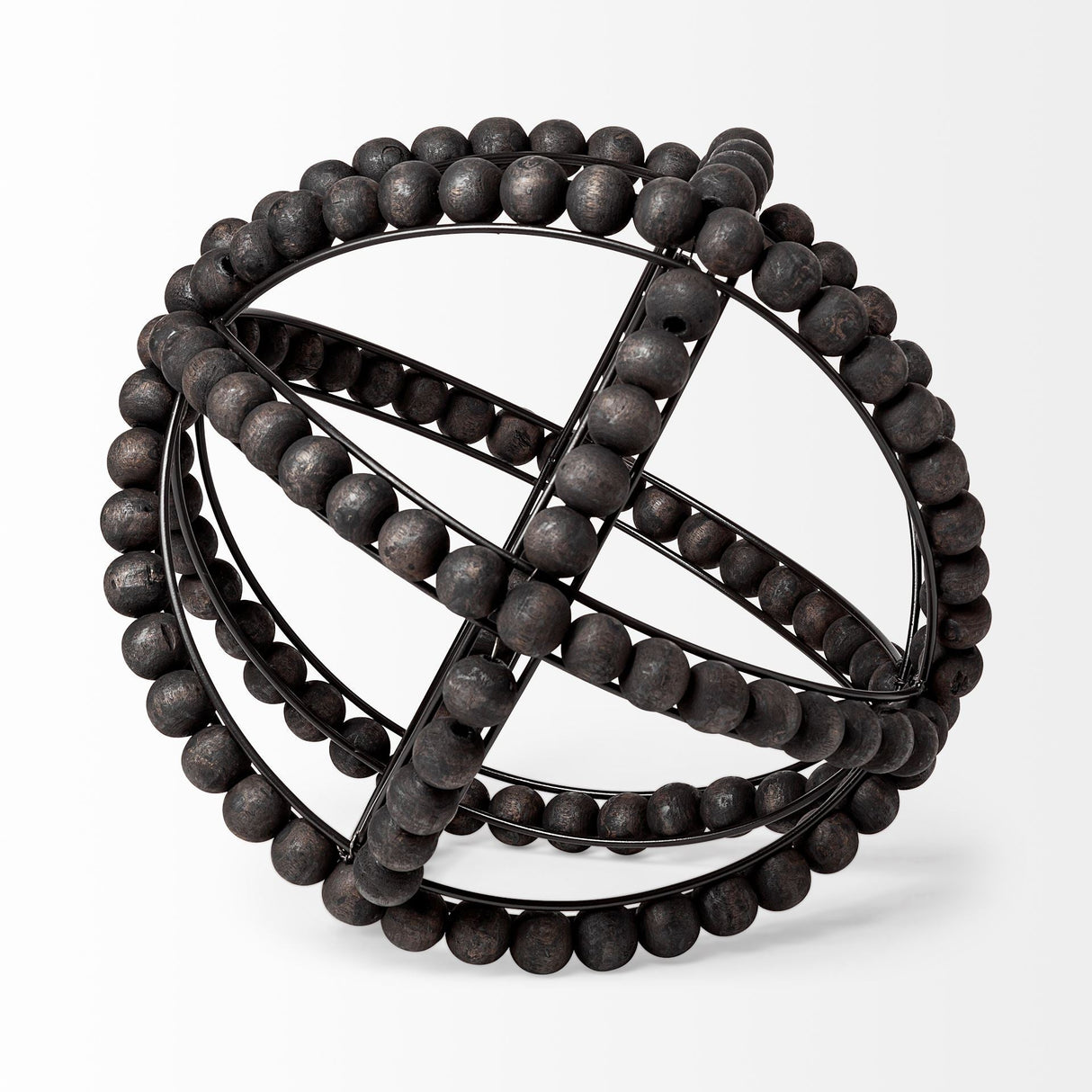 Earnhardt II Large Black Wooden Beaded Orb by Mercana at Eve Furniture