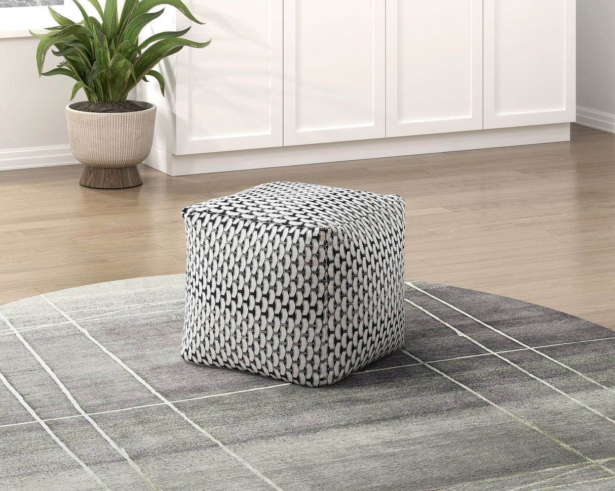 Easley Multi-Color Square Jacquard Pouf by Homelegance at Eve Furniture