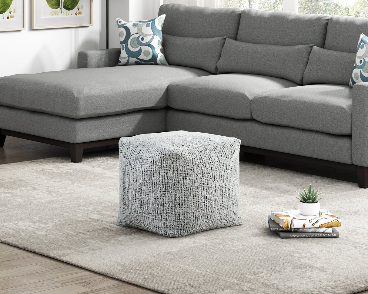 Easley Multi-Color Square Jacquard Pouf by Homelegance at Eve Furniture
