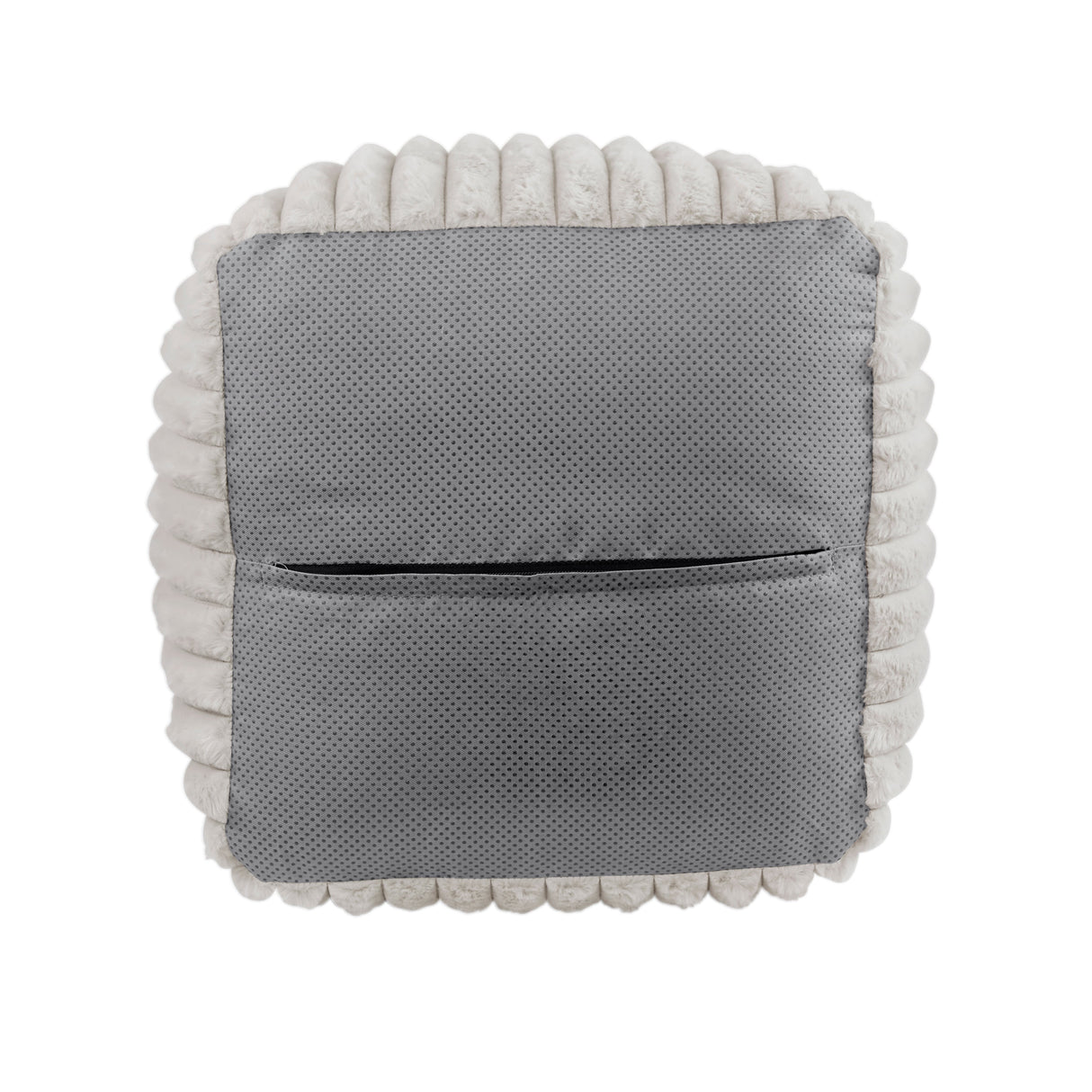 Easley Off-White Corduroy Pouf by Homelegance at Eve Furniture