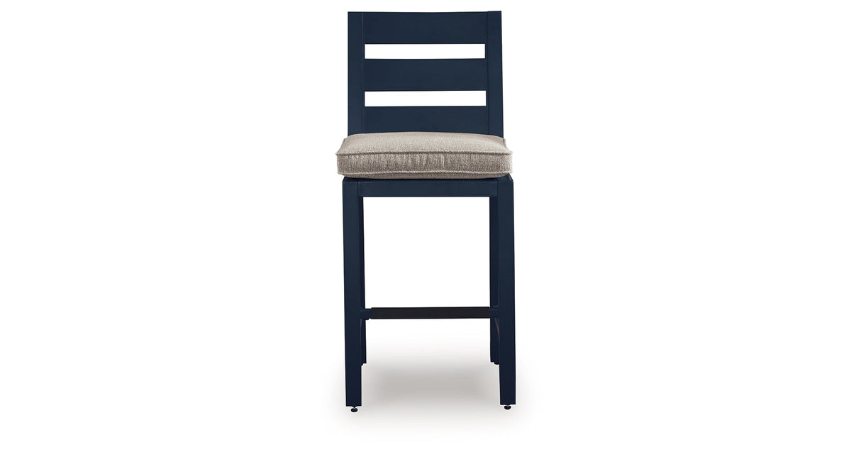 East Beach Blue Outdoor Counter Height Bar Stool (Set of 2) by Ashley at Eve Furniture