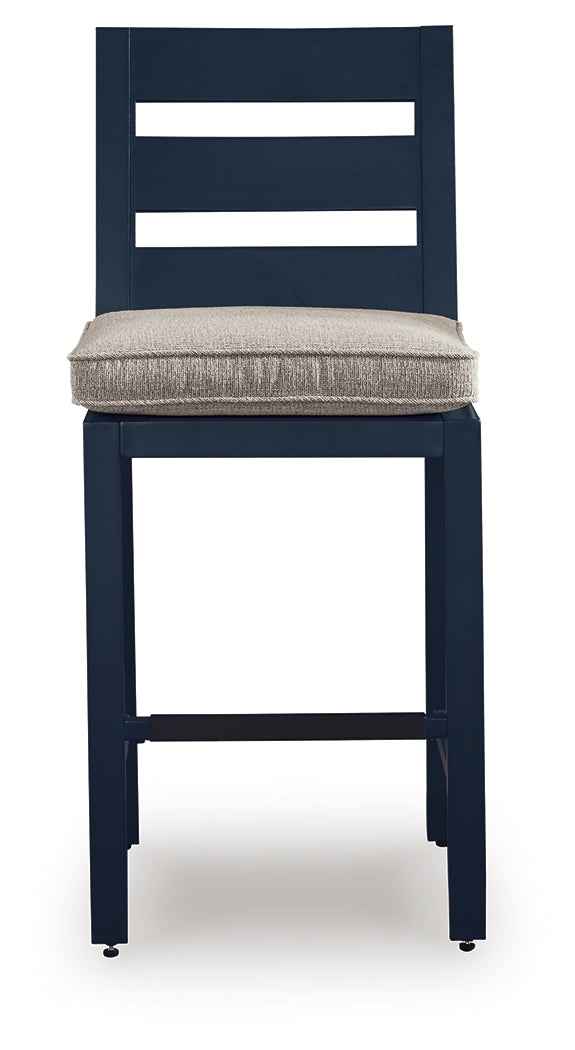 East Beach Blue Outdoor Counter Height Bar Stool (Set of 2) by Ashley at Eve Furniture