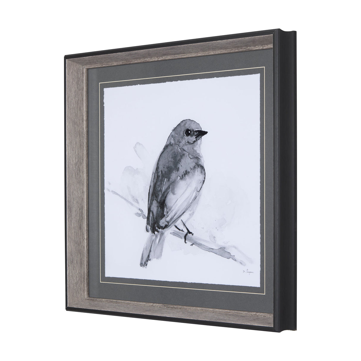Eastern Blue BW IV by Mercana Studio a Hand Embellished Textured Framed Art Print Matted under Glass by Mercana at Eve Furniture