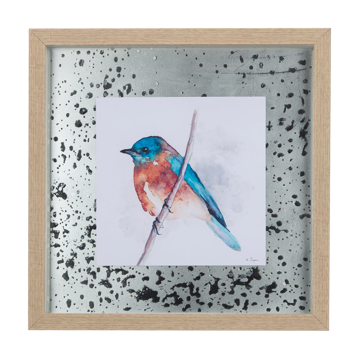 Eastern Blue I by Mercana Studio a Hand Embellished Textured Framed Art Print Matted under Glass by Mercana at Eve Furniture