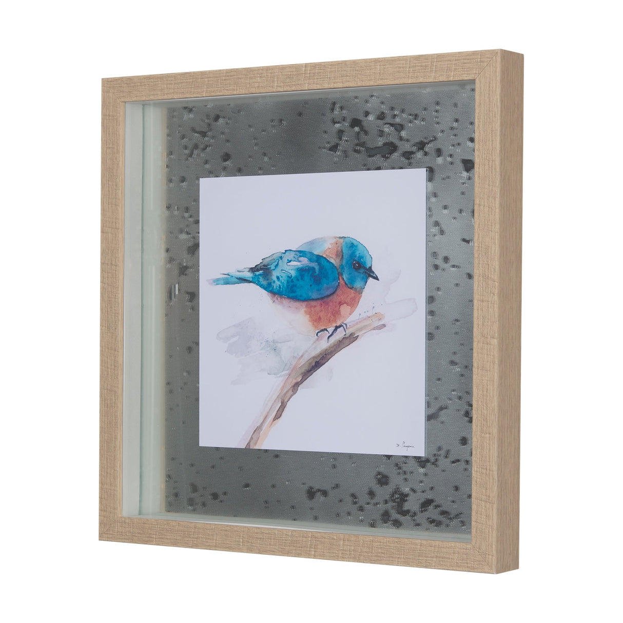 Eastern Blue IV by Mercana Studio a Hand Embellished Textured Framed Art Print Matted under Glass by Mercana at Eve Furniture