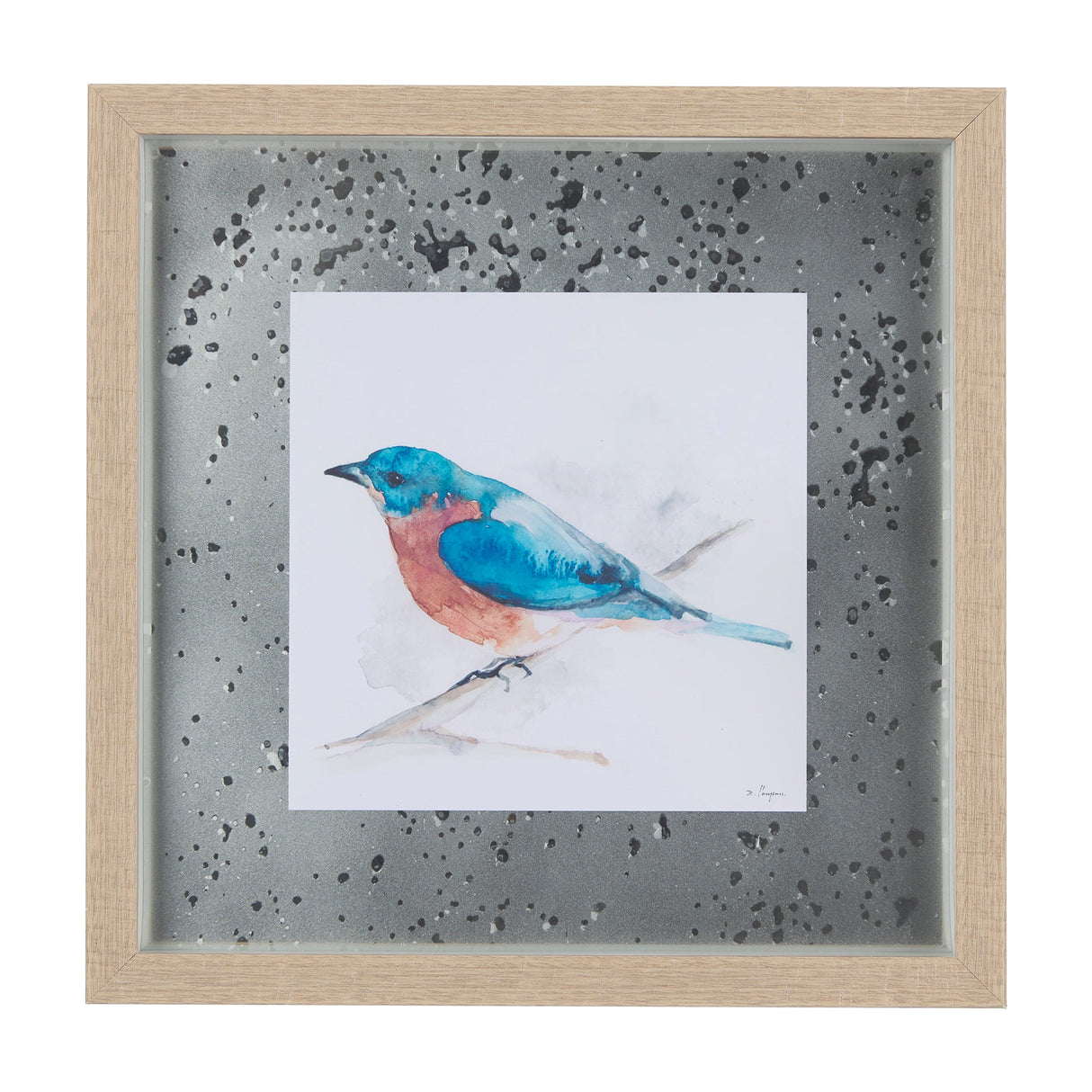 Eastern Blue V by Mercana Studio a Hand Embellished Textured Framed Art Print Matted under Glass by Mercana at Eve Furniture