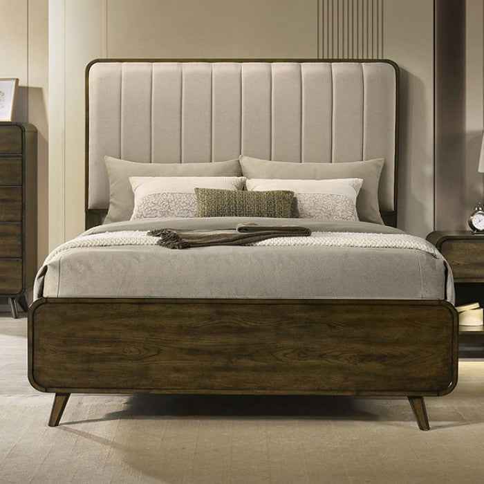 Eastlin Walnut 5-Piece Queen Bedroom Set by Furniture of America at Eve Furniture