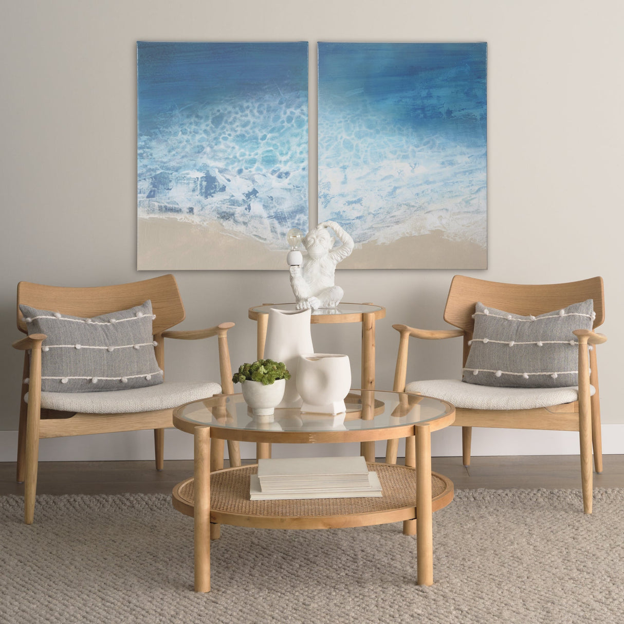 Ebb & Flow II by Victoria Borges a Hand Embellished Textured Canvas by Mercana at Eve Furniture