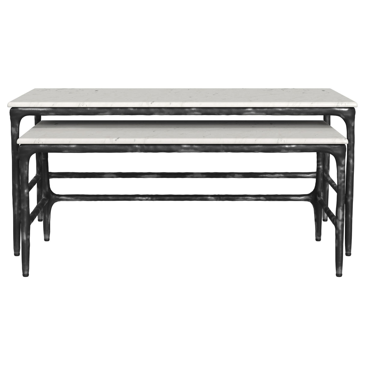 Ebby White 2-Piece Genuine Marble Top Nesting Coffee Tables by Coaster at Eve Furniture