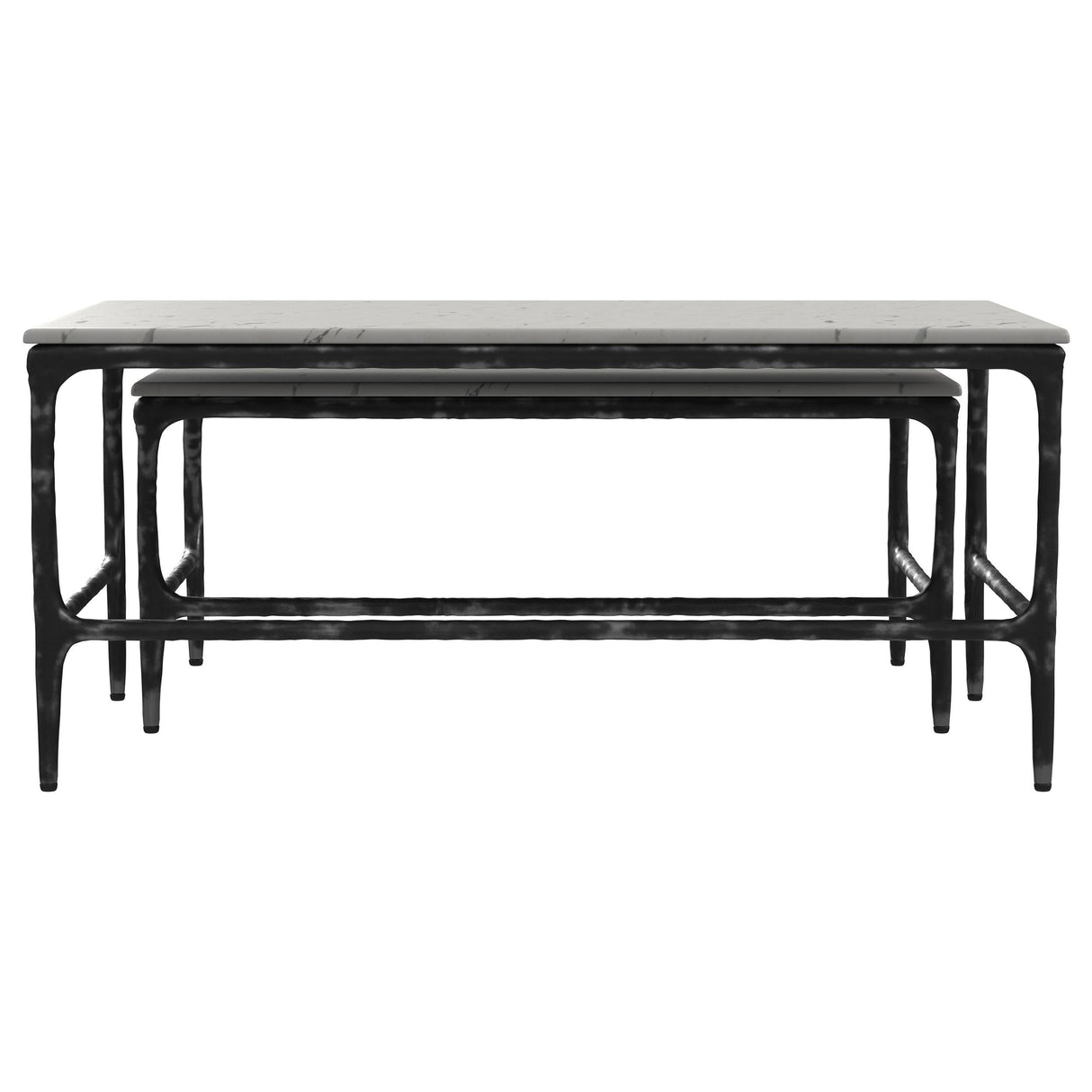 Ebby White 2-Piece Genuine Marble Top Nesting Coffee Tables by Coaster at Eve Furniture