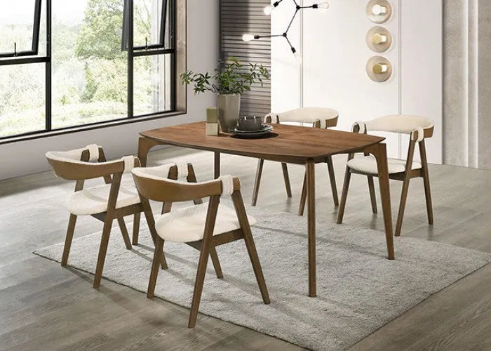 Ebikon Walnut 5-Piece Dining Room Set by Furniture of America at Eve Furniture
