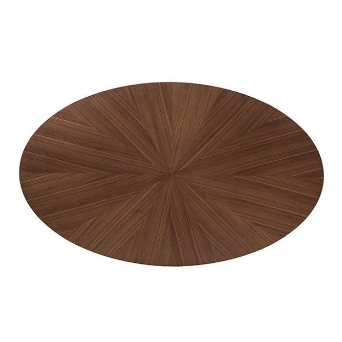 Ebikon Walnut Round 5-Piece Dining Room Set by Furniture of America at Eve Furniture