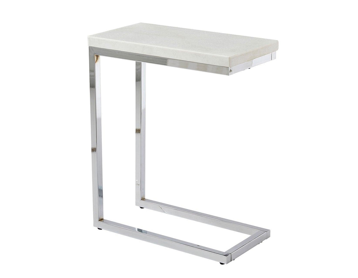 Echo White Marble Top Chairside End Table by Steve Silver at Eve Furniture