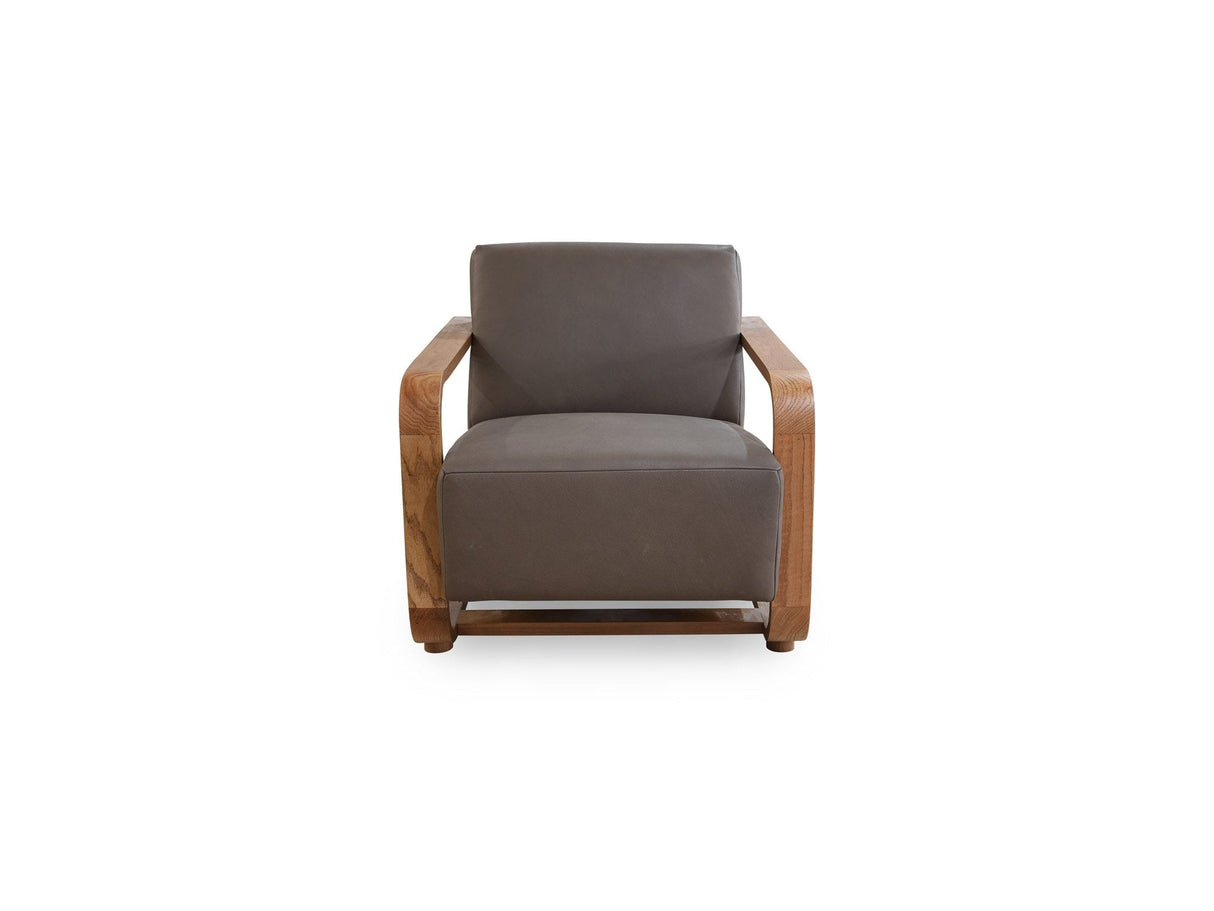 Eckersley Cool Brown Leather Lounge Chair by Moe's Home at Eve Furniture