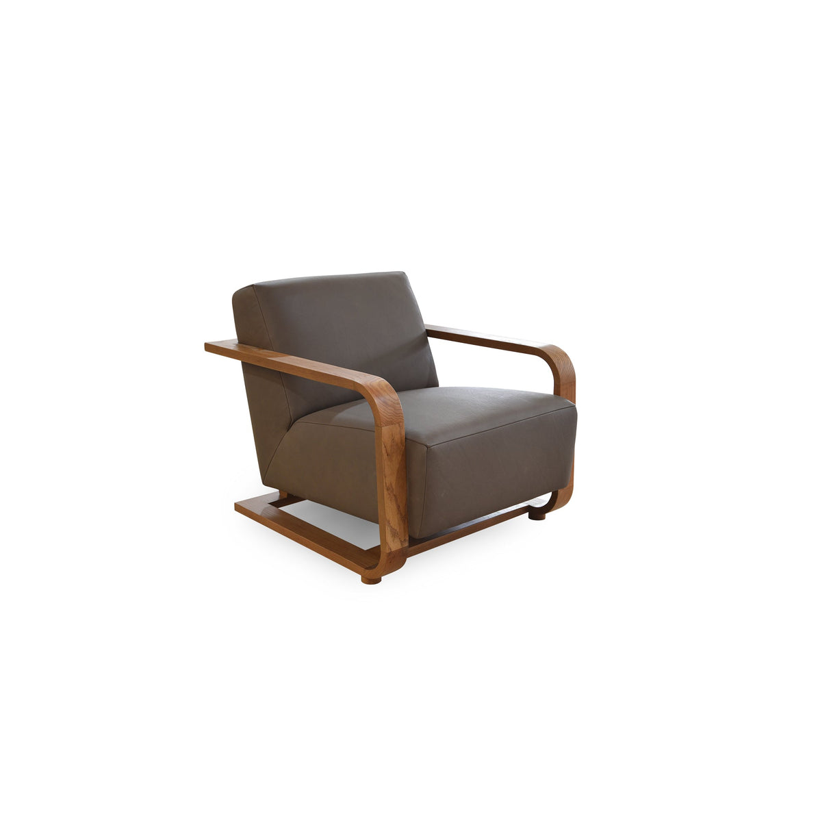 Eckersley Cool Brown Leather Lounge Chair by Moe's Home at Eve Furniture