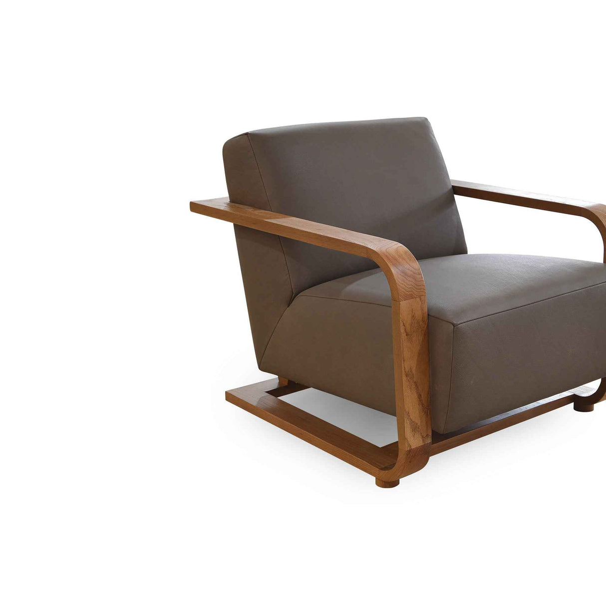 Eckersley Cool Brown Leather Lounge Chair by Moe's Home at Eve Furniture