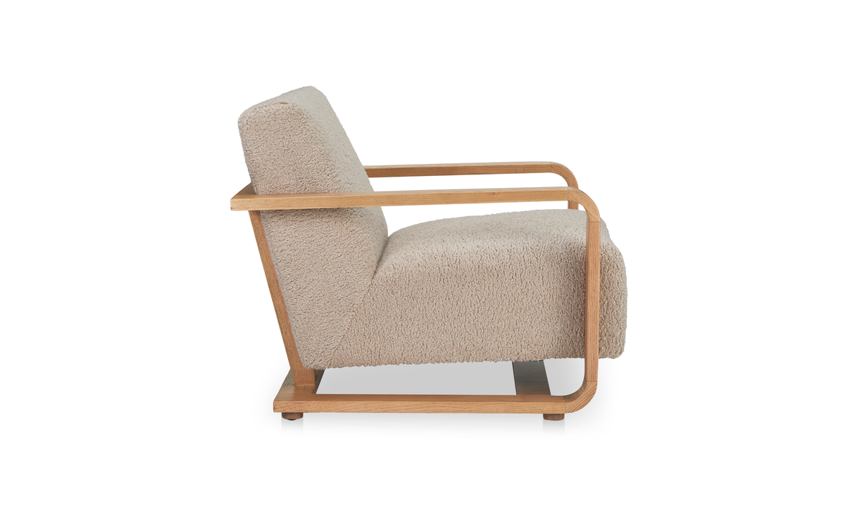 Eckersley Lounge Chair Beige Faux Shearling by Moe's Home at Eve Furniture
