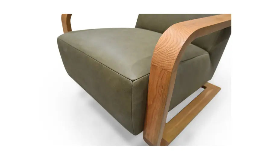 Eckersley Lounge Chair Olive Leather by Moe's Home at Eve Furniture