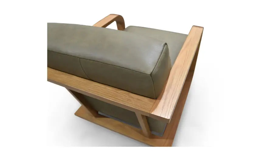 Eckersley Lounge Chair Olive Leather by Moe's Home at Eve Furniture