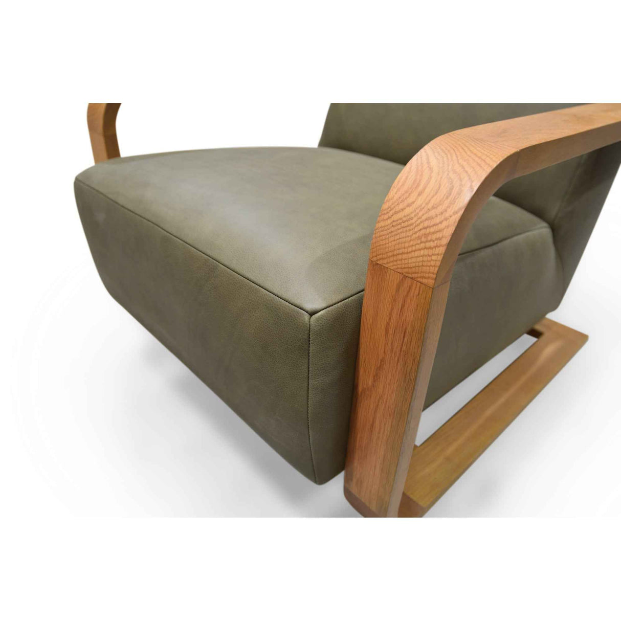 Eckersley Olive Leather Lounge Chair