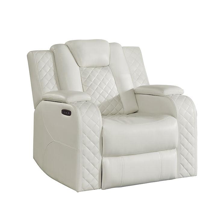 Eclipse Sand Air Leather 3-Piece Power Reclining Living Room Set by New Era Innovations at Eve Furniture