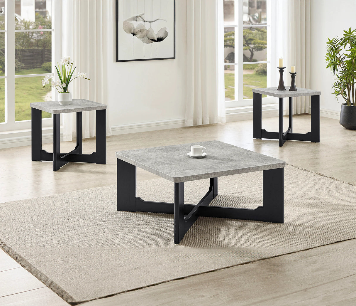 Royce Gray 3-Piece Coffee Table Set