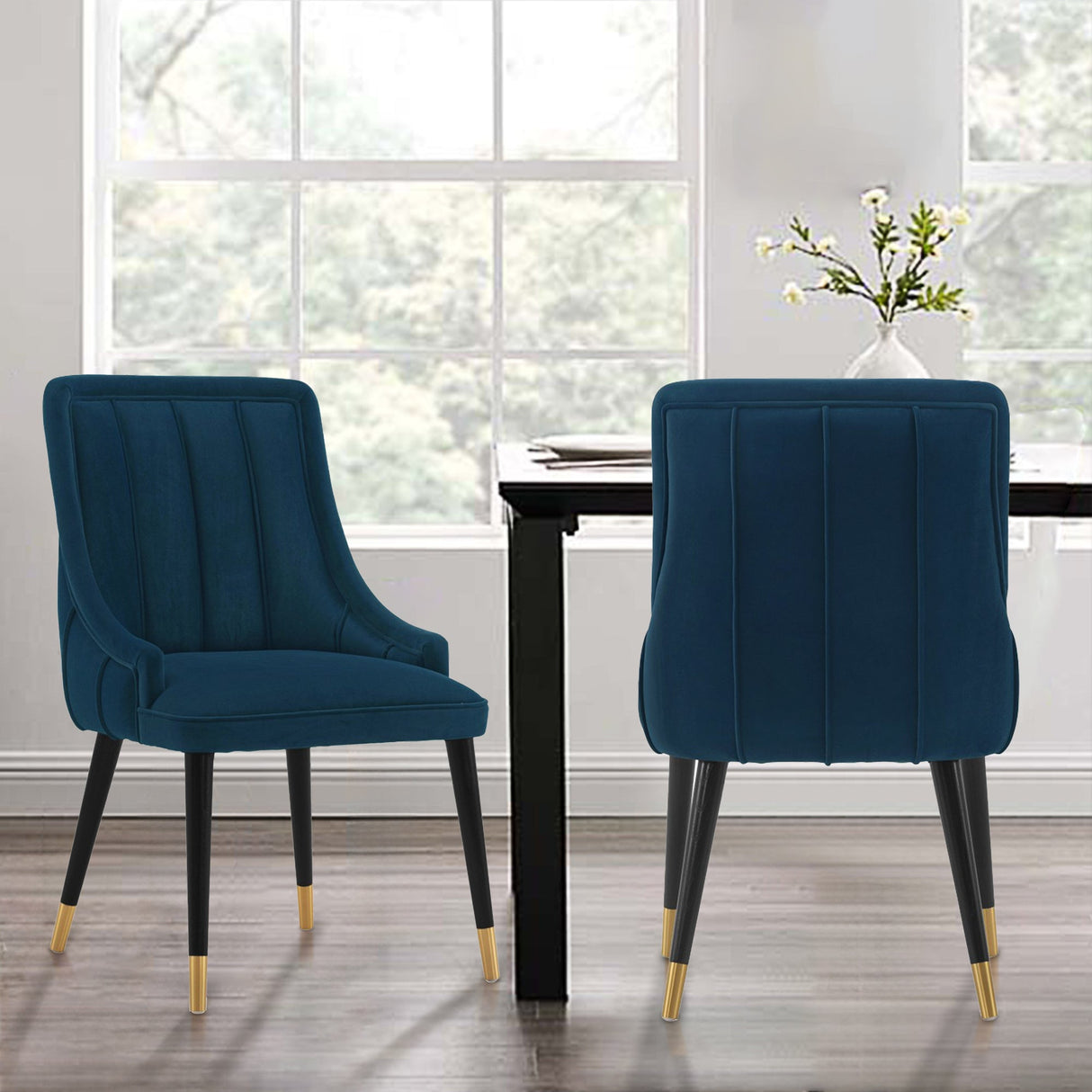 Eda Dining Chair in Midnight Blue by Manhattan Comfort at Eve Furniture