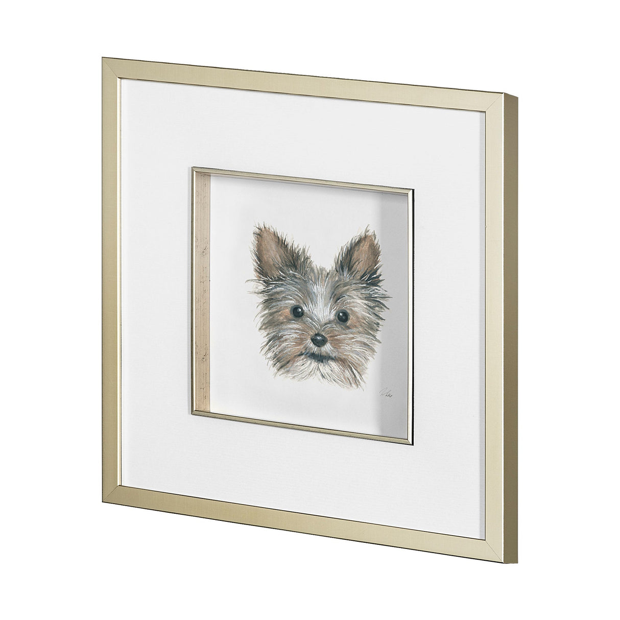 Eddie (Yorkie 1) by Mercana Studio a Hand Embellished Textured Framed Art Print Matted under Glass by Mercana at Eve Furniture