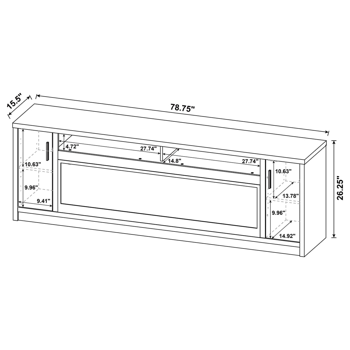 Eddy Mango 79-inch 2-Door TV Stand Fireplace Media Console by Coaster at Eve Furniture