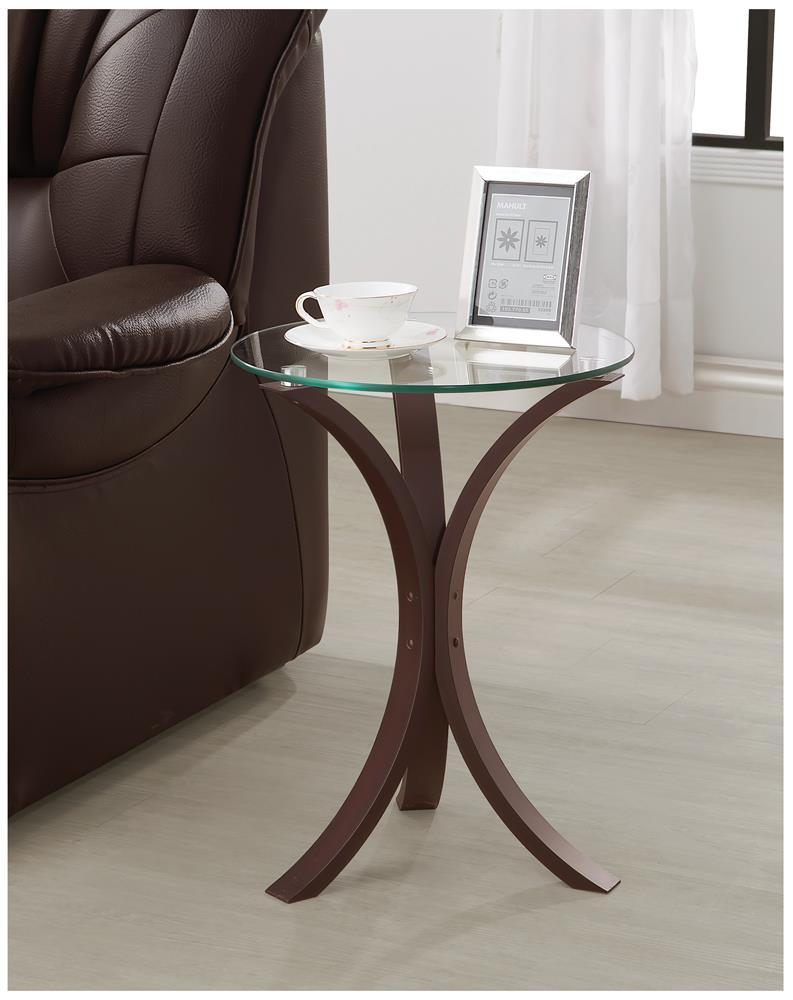 Edgar Cappuccino Round Accent Table by Coaster at Eve Furniture