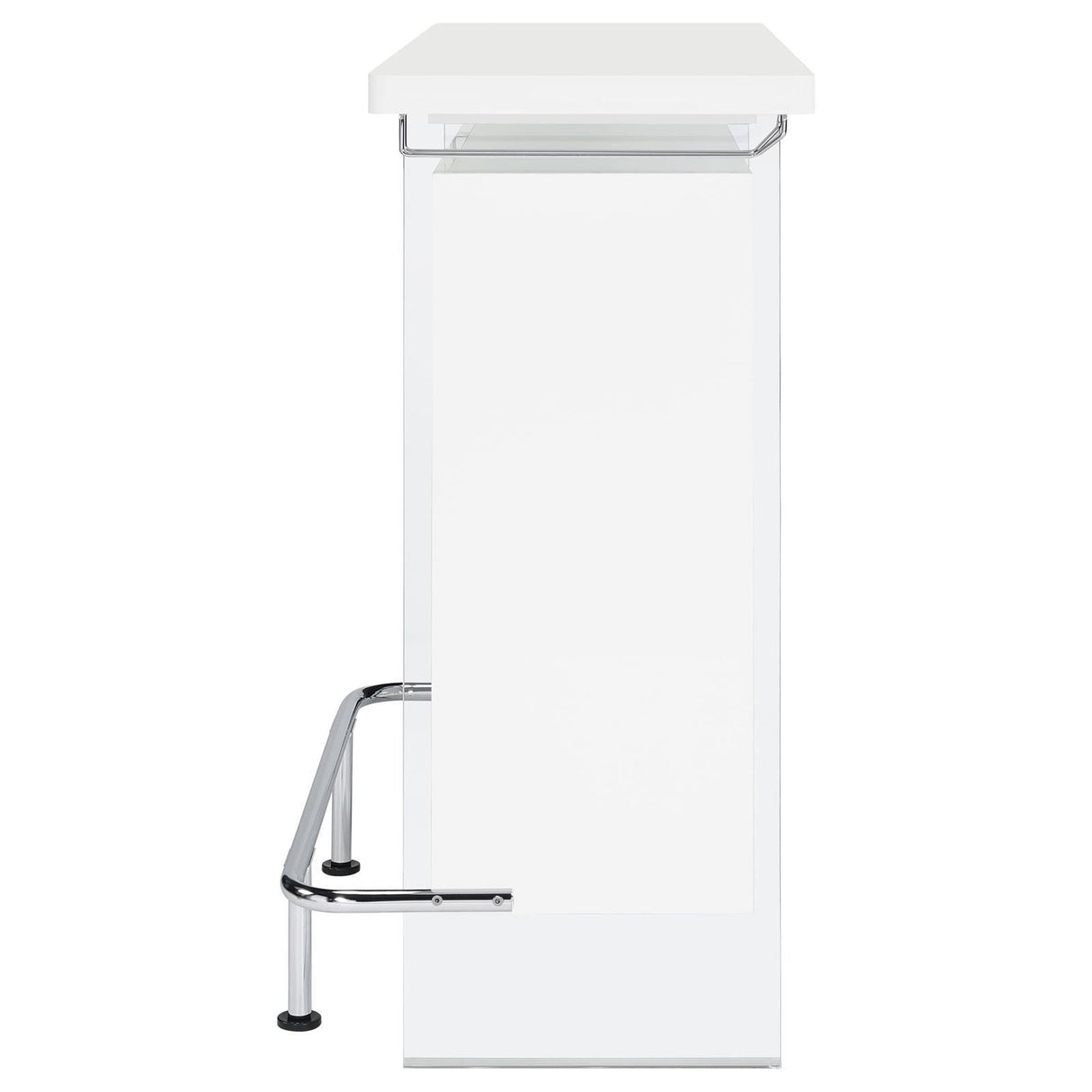 Edgerton Dark Oak/Chrome Round Wood Top Bar Table by Coaster at Eve Furniture