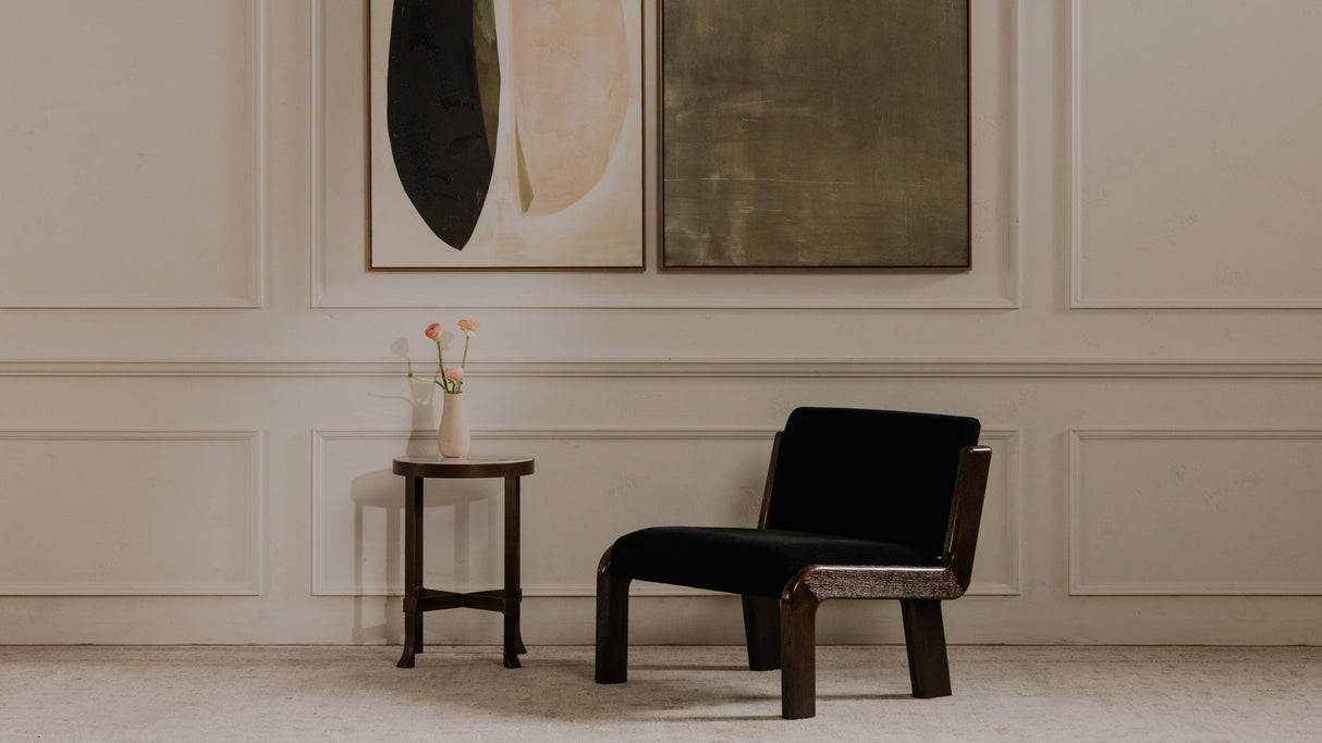 Edie Accent Chair Black Faux Mohair by Moe's Home at Eve Furniture