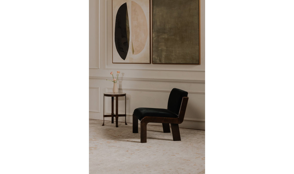 Edie Accent Chair Black Faux Mohair by Moe's Home at Eve Furniture
