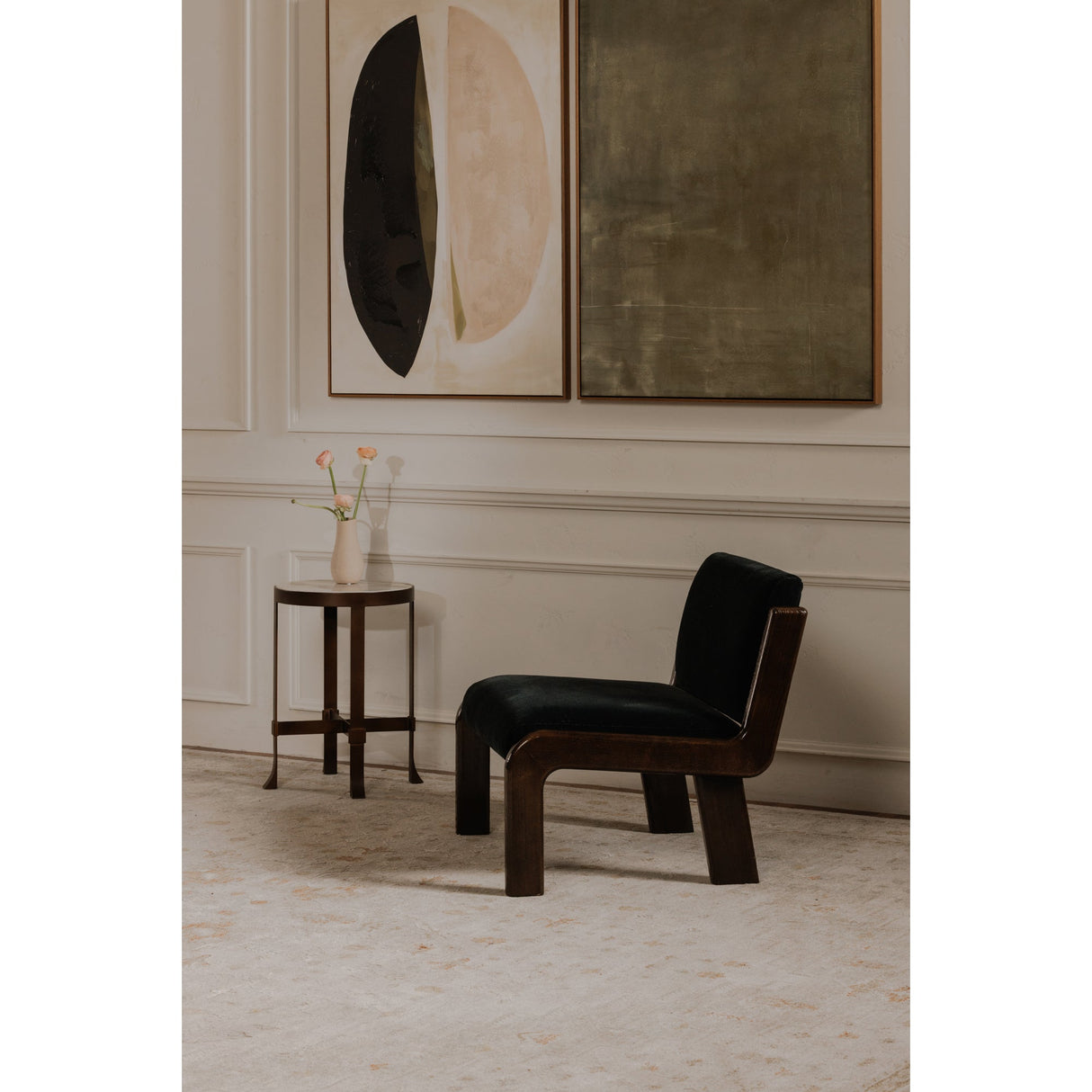 Edie Black Faux Mohair Accent Chair by Moe's Home at Eve Furniture