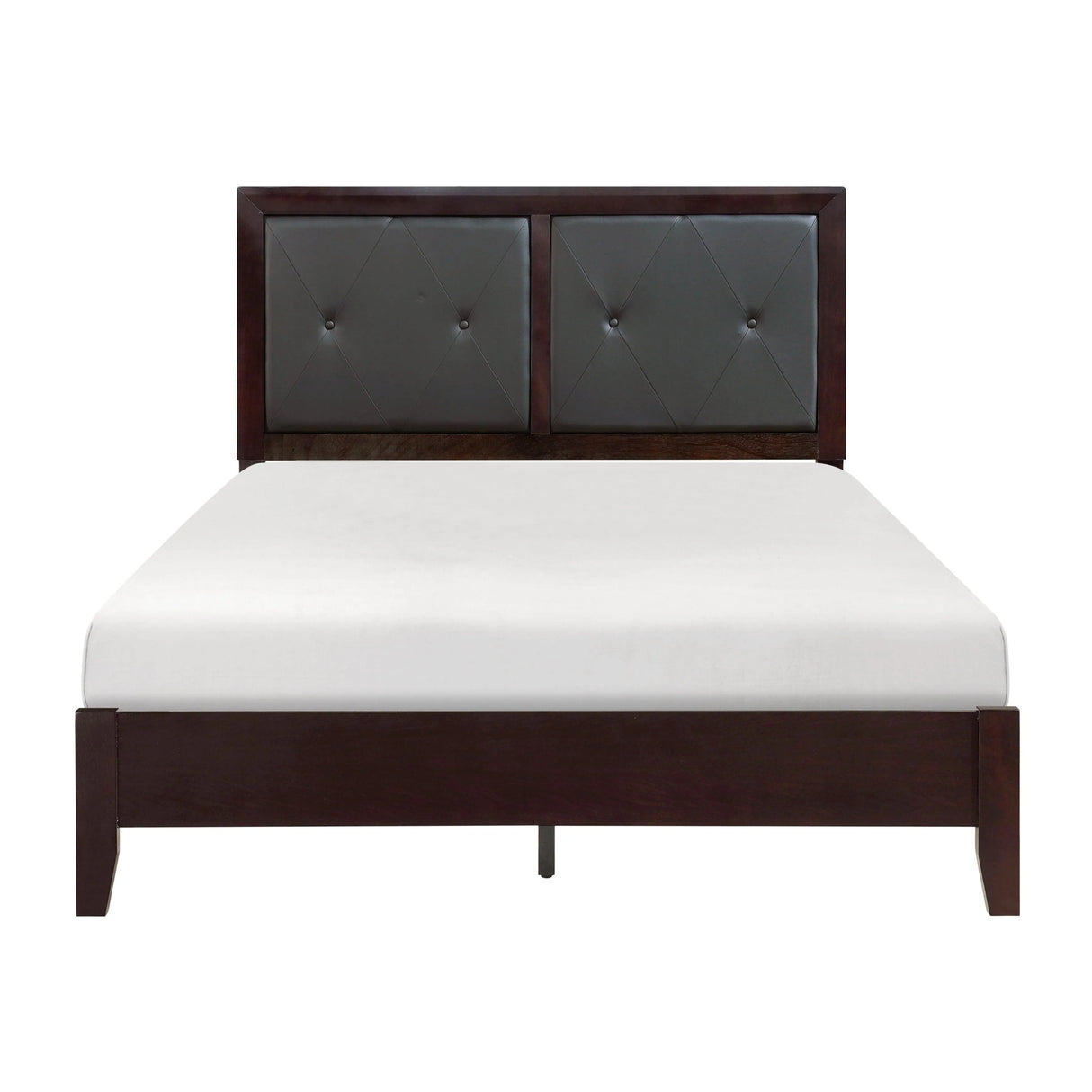 Edina Espresso Full Upholstered Panel Bed by Homelegance at Eve Furniture