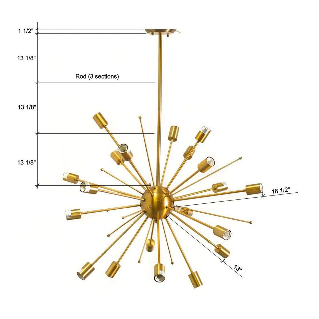 Edisonna II Gold Sputnik Twenty Bulb Chandelier by Mercana at Eve Furniture