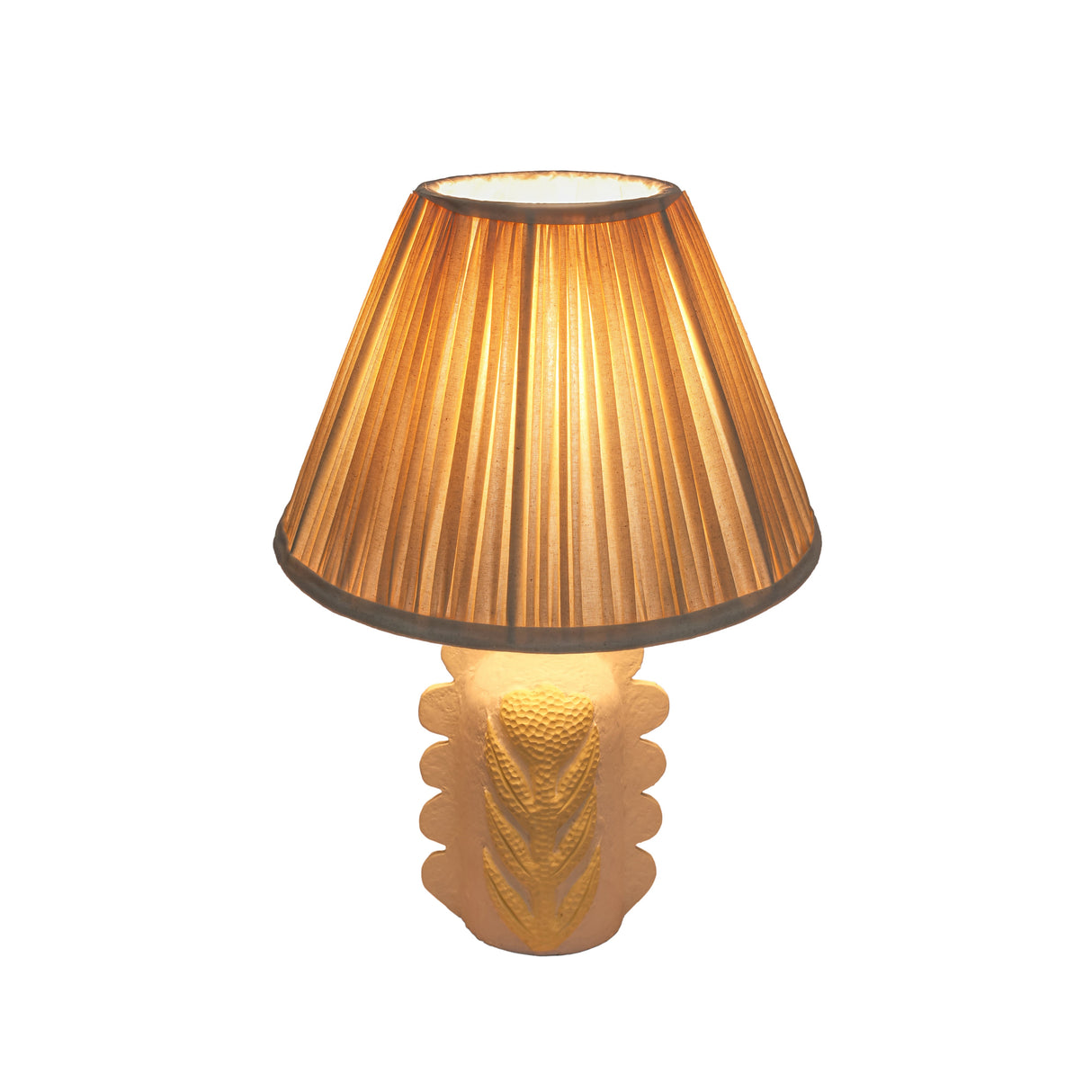 Edith Scalloped Papier Mache Flower Pleated Table Lamp by TOV Furniture at Eve Furniture