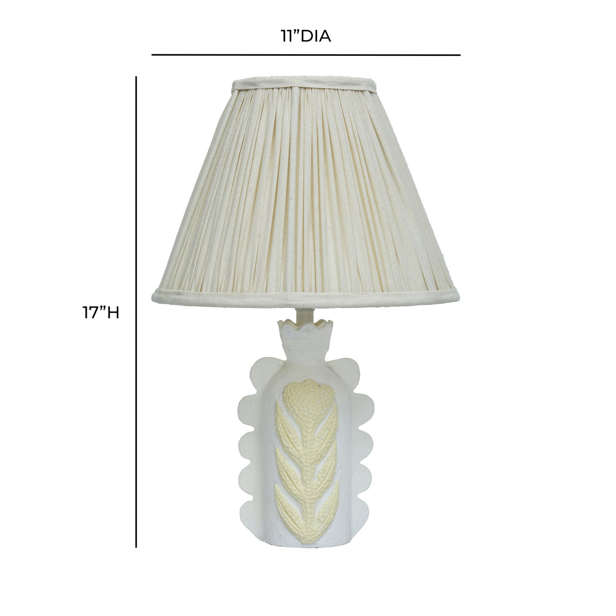 Edith Scalloped Papier Mache Flower Pleated Table Lamp by TOV Furniture at Eve Furniture