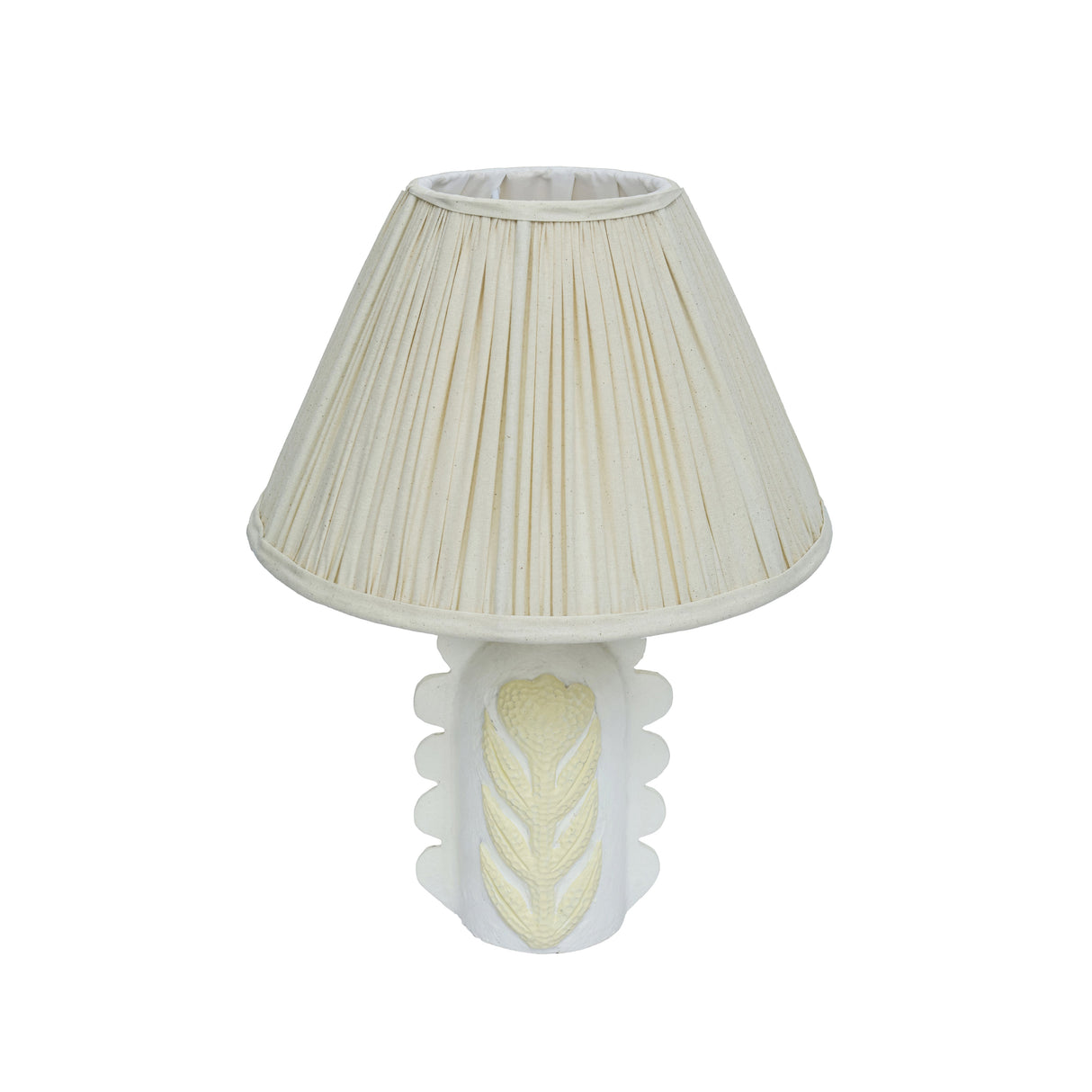 Edith Scalloped Papier Mache Flower Pleated Table Lamp by TOV Furniture at Eve Furniture