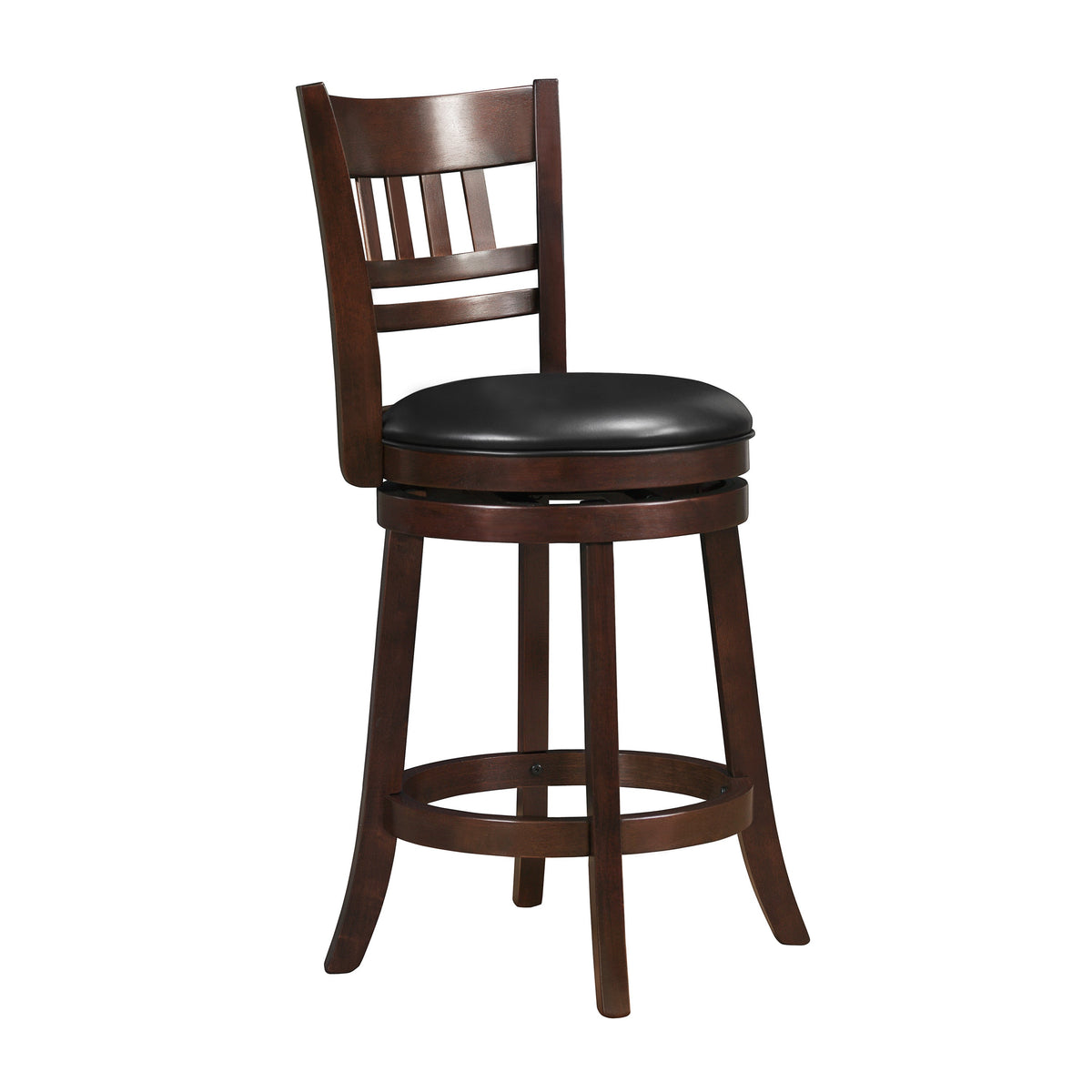 Edmond Dark Cherry/Black Swivel Counter Height Chair by Homelegance at Eve Furniture