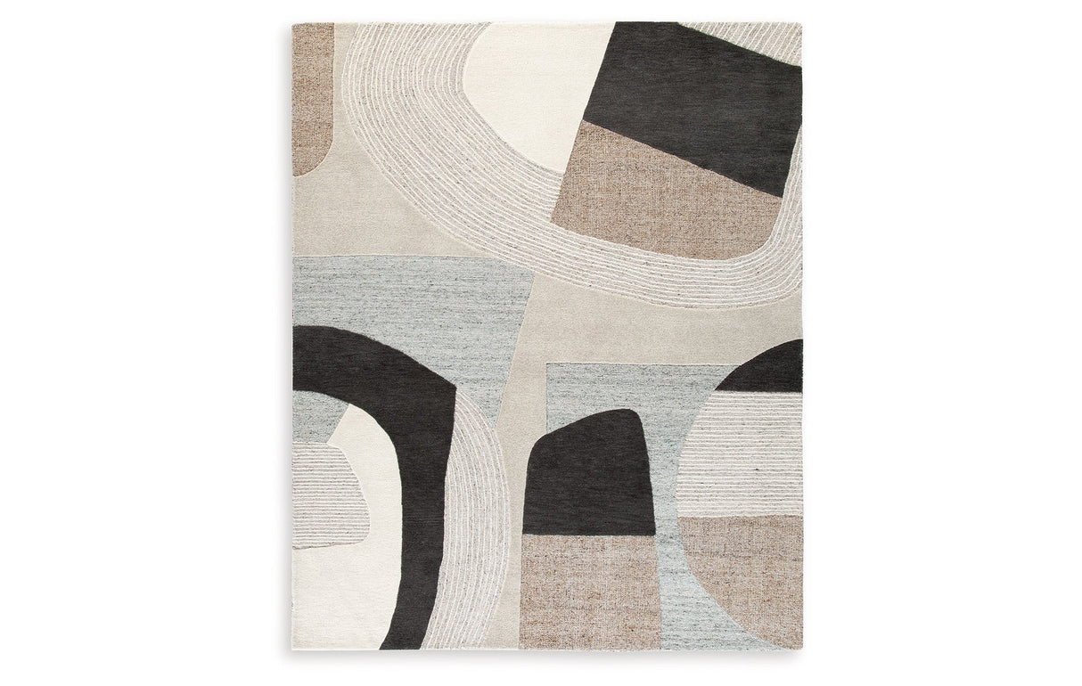 Edrickhill Grayish Teal/Taupe/Cream Large Rug by ASHLEY FURNITURE at Eve Furniture