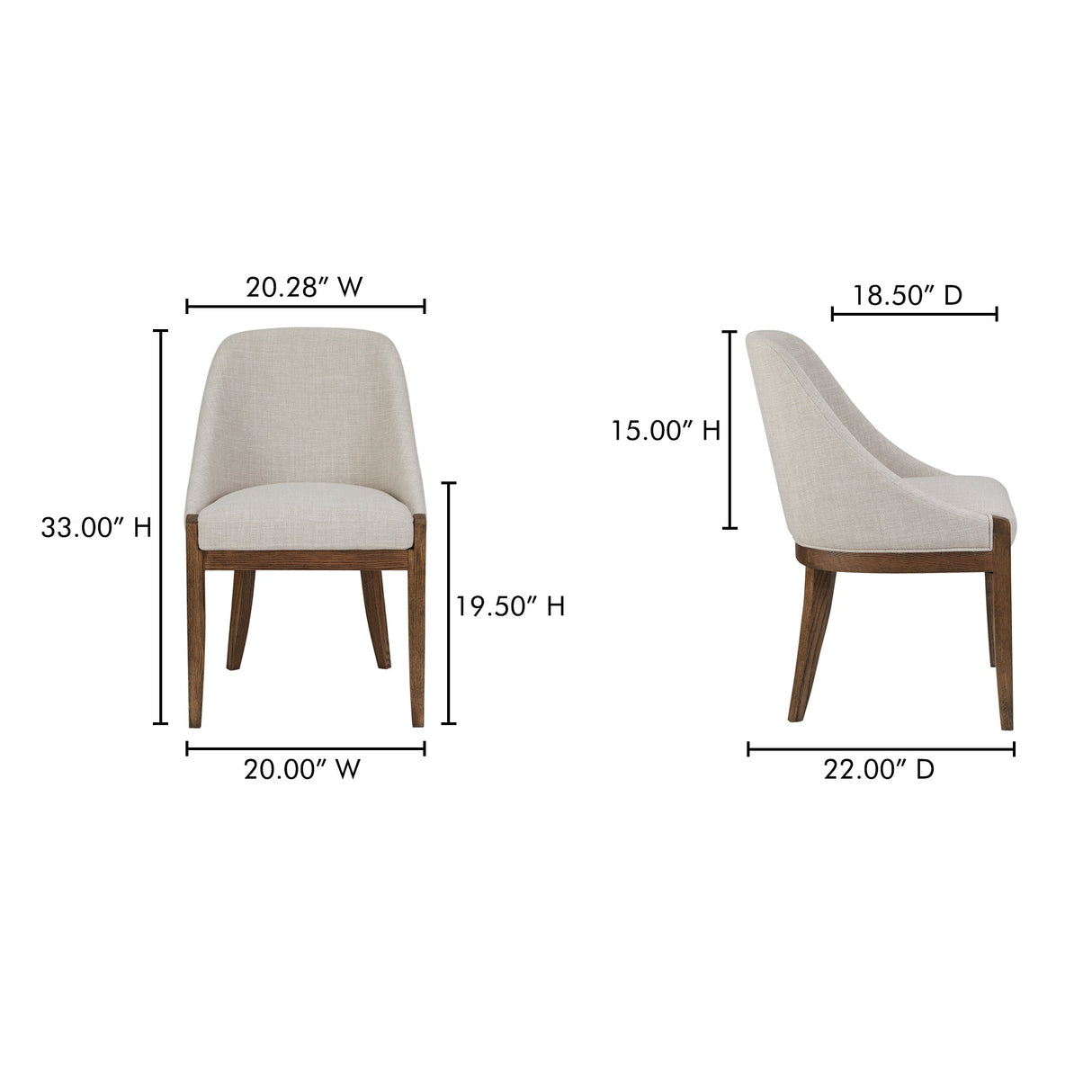 Edward Beige Dining Chair by MOES at Eve Furniture