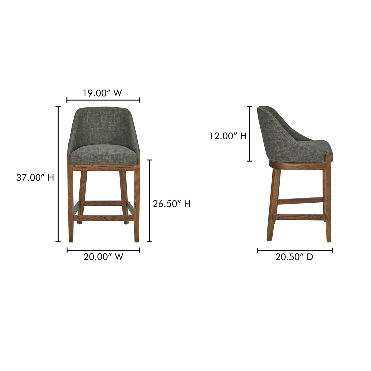 Edward Green Counter Stool by Moe's Home at Eve Furniture