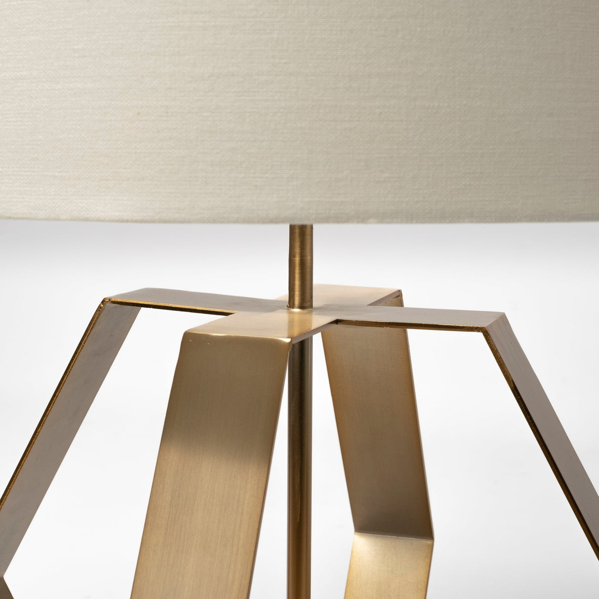 Edwards (26"H) Gold Metal Base w/ Cream Fabric Shade Table Lamp by Mercana at Eve Furniture