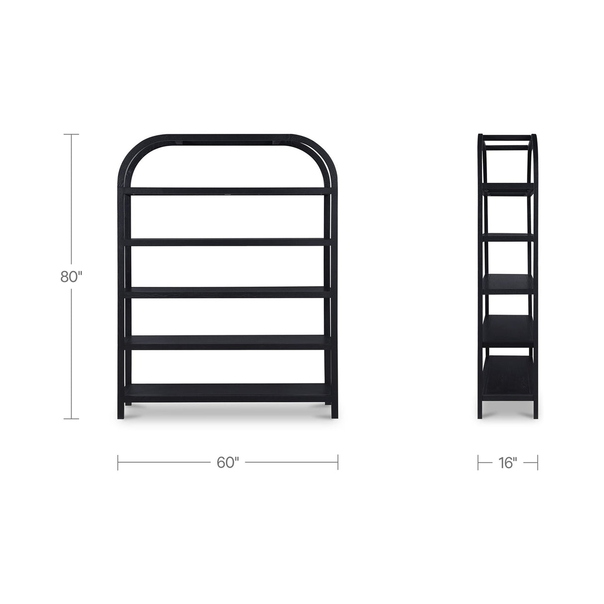 Eero Black Large Bookcase by Moe's Home at Eve Furniture