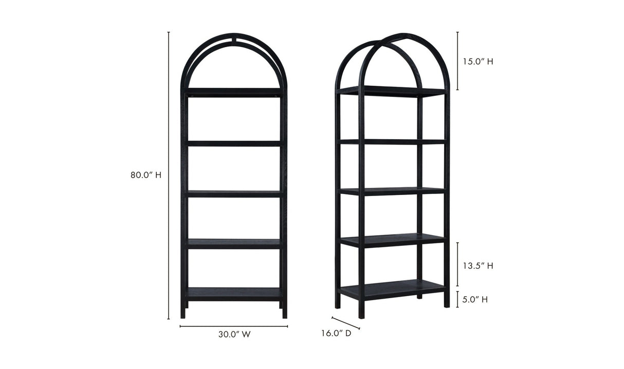 Eero Bookcase Black by Moe's Home at Eve Furniture
