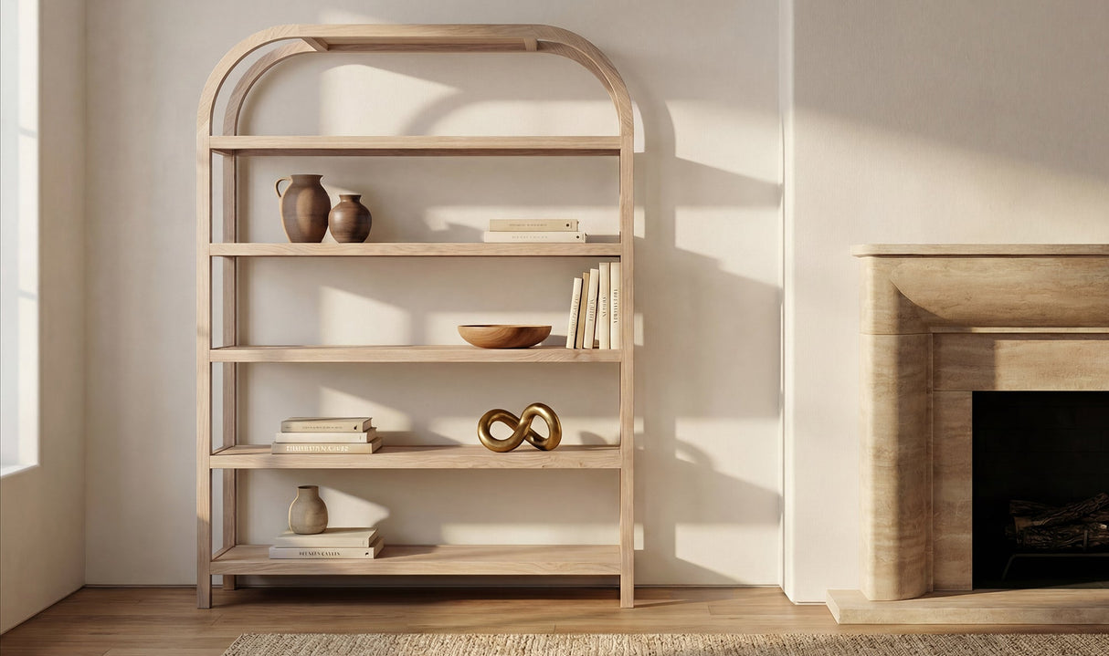 Eero Bookcase Large Natural by Moe's Home at Eve Furniture