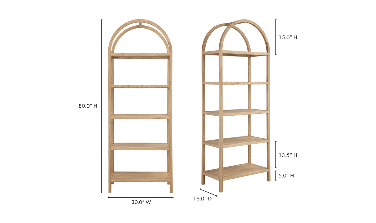 Eero Bookcase Natural by Moe's Home at Eve Furniture