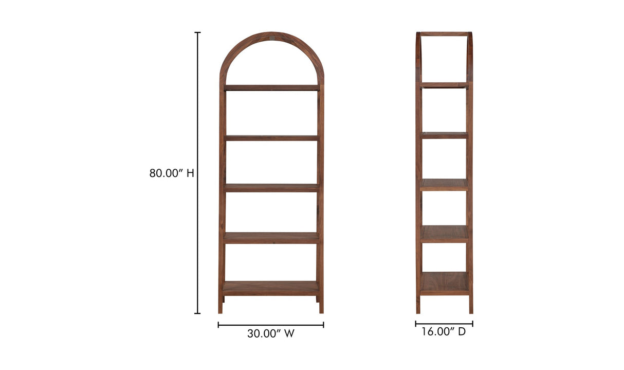 Eero Bookcase Walnut by Moe's Home at Eve Furniture