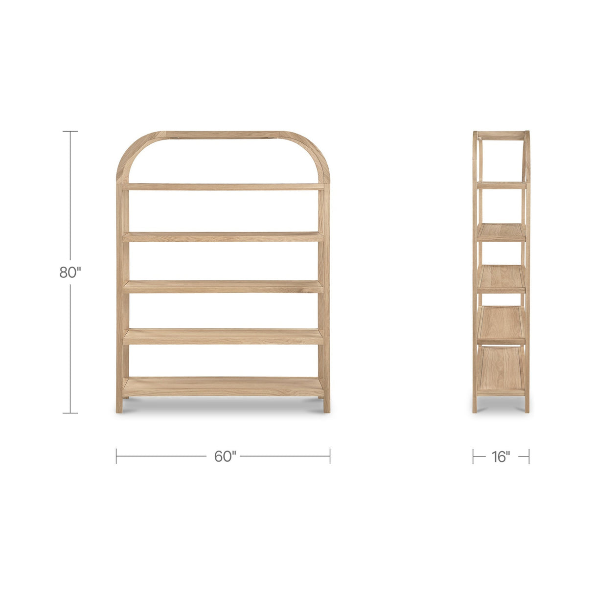 Eero Natural Bookcase Large by Moe's Home at Eve Furniture